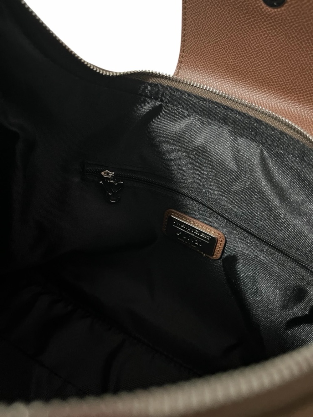 Dark Brown Suede Two Way Bag with Leather Trim - Picture 11 of 13